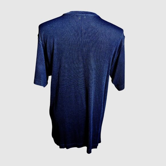 Mem's Paolo Valenzi Italy  T-Shirt size XXL Navy Blue Woven fabric light weight - Picture 11 of 11